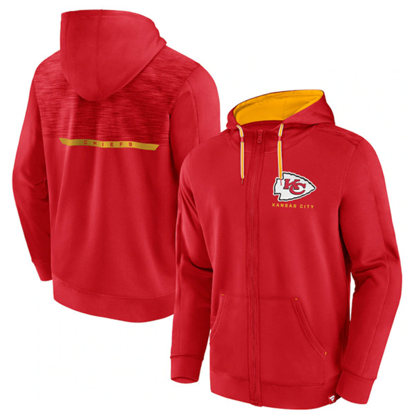 Men's Kansas City Chiefs Red Defender Evo Full-Zip Hoodie